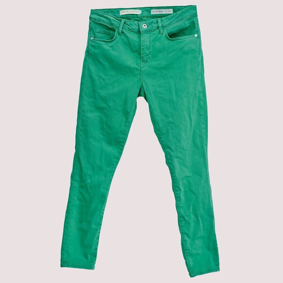 Pilcro and the Letterpress by Anthropologie Mid-Rise Skinny Green Jeans sz 30 - Picture 1 of 5